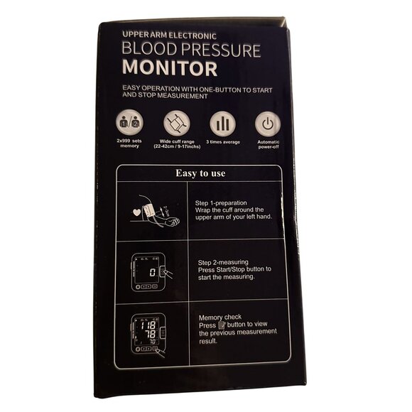 Blood Pressure Monitor Large Screen Machine Dual User XL 9"-17" Cuff Backlit LCD - Picture 3 of 11